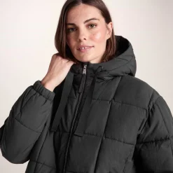 Else Womens Oversized Shower Resistant Heavy Padded Jacket - Black