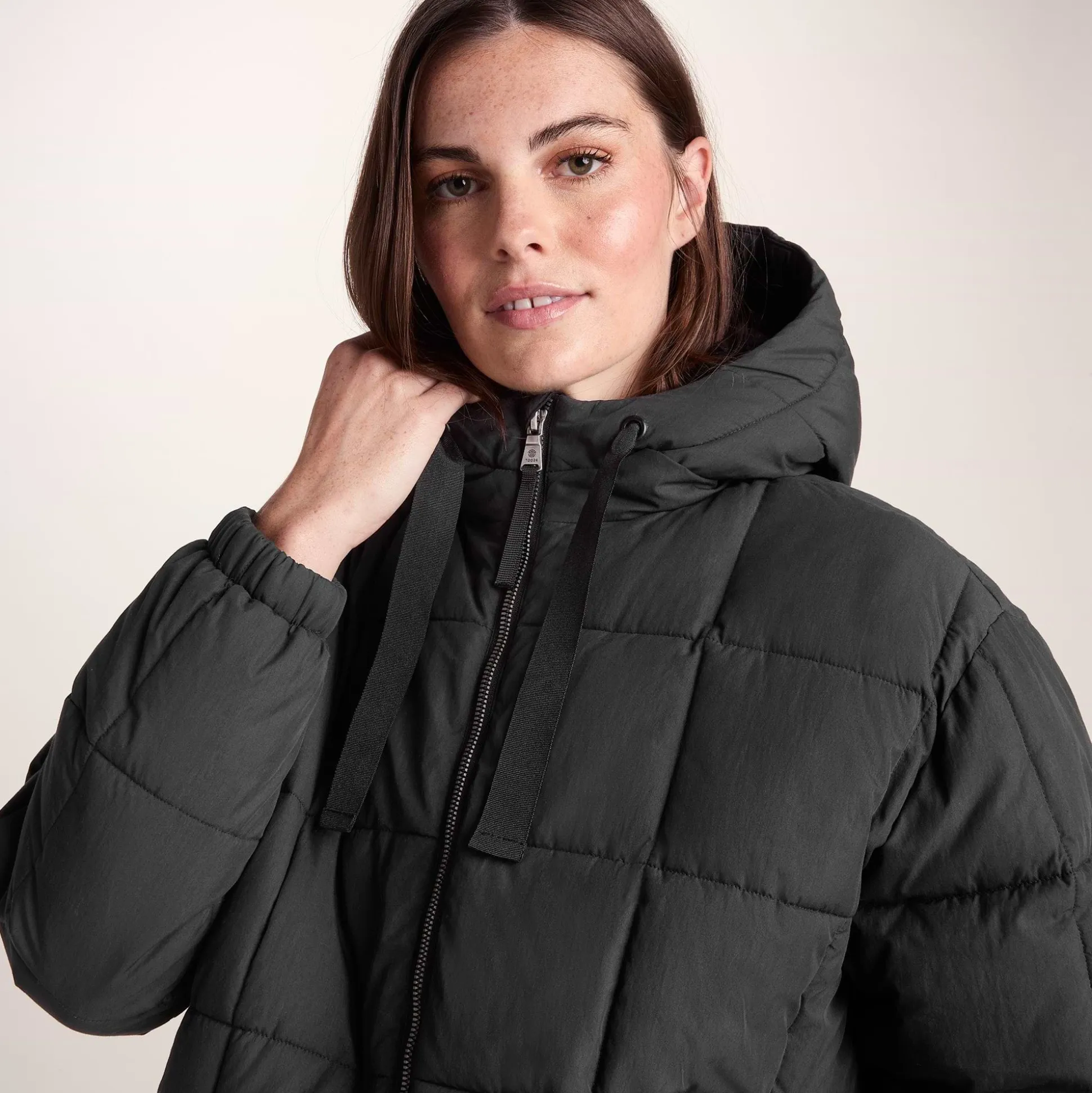 Else Womens Oversized Shower Resistant Heavy Padded Jacket - Black