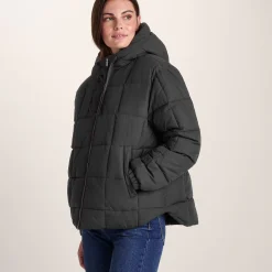 Else Womens Oversized Shower Resistant Heavy Padded Jacket - Black