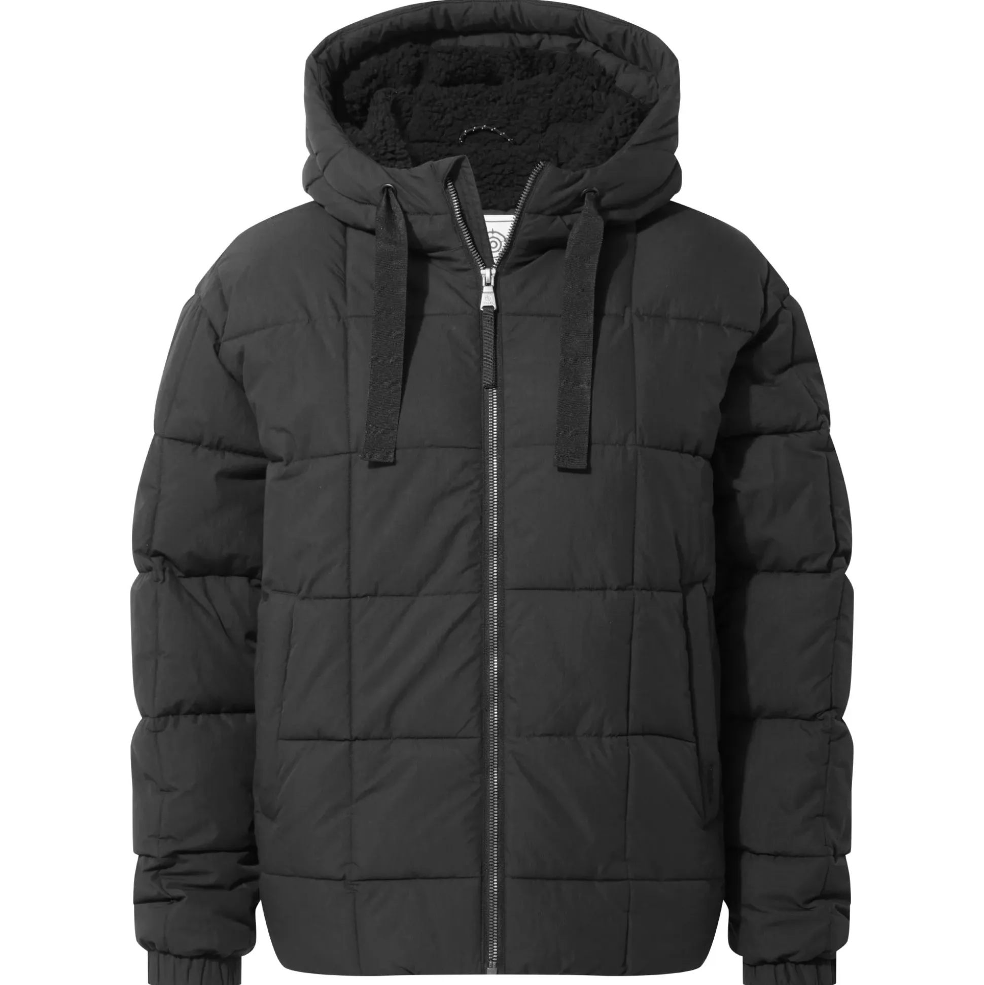Else Womens Oversized Shower Resistant Heavy Padded Jacket - Black