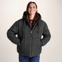 Else Womens Oversized Shower Resistant Heavy Padded Jacket - Black