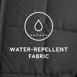 Else Womens Oversized Shower Resistant Heavy Padded Jacket - Black