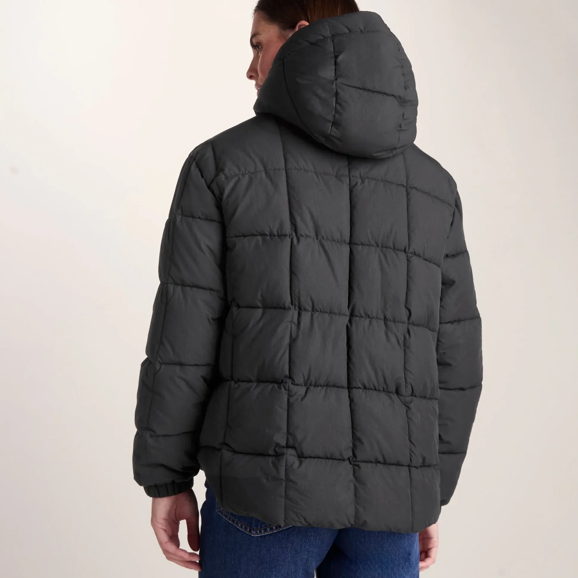 Else Womens Oversized Shower Resistant Heavy Padded Jacket - Black
