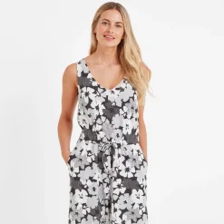 Emmie Womens Supersoft Jumpsuit - Black Floral Print