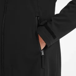Enya Womens Longline Shower Resistant Softshell Jacket - Black