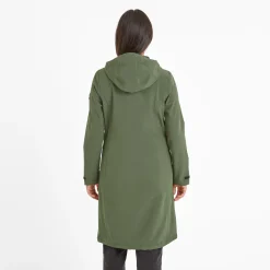 Enya Womens Longline Shower Resistant Softshell Jacket - Dark Green