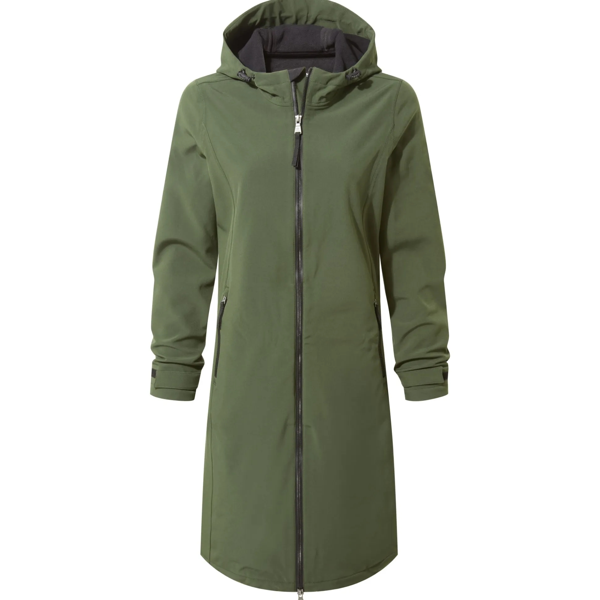 Enya Womens Longline Shower Resistant Softshell Jacket - Dark Green