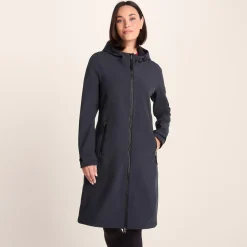 Enya Womens Longline Shower Resistant Softshell Jacket - Dark Indigo