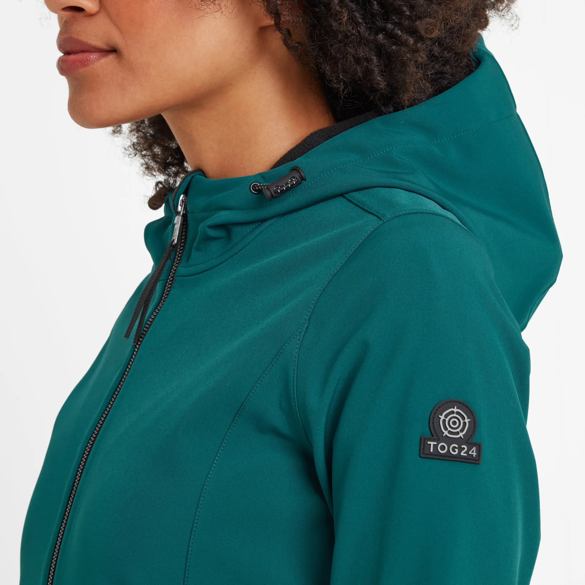 Enya Womens Longline Shower Resistant Softshell Jacket - Deep Teal