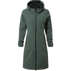 Enya Womens Longline Shower Resistant Softshell Jacket - Racing Green