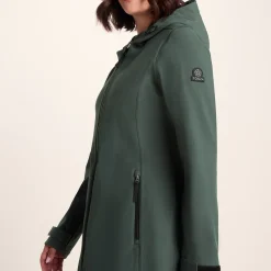 Enya Womens Longline Shower Resistant Softshell Jacket - Racing Green