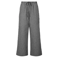 Fearne Womens Gingham Trousers - Black Check