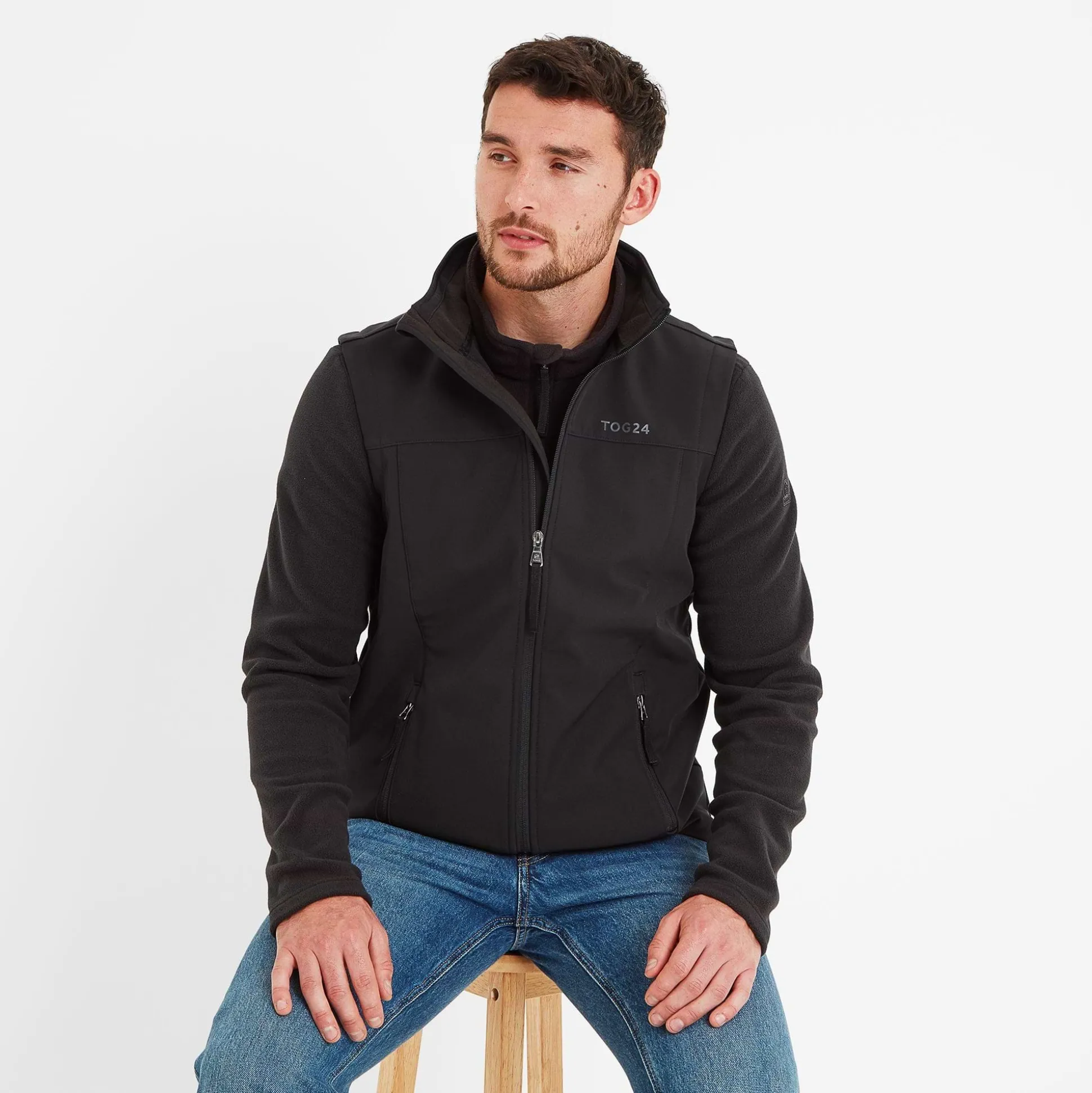 Feizor Mens Shower Resistant Softshell Gilet - Black