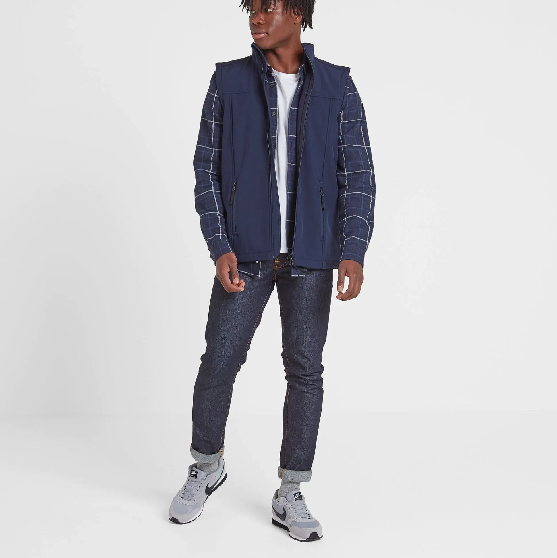 Feizor Mens Shower Resistant Softshell Gilet - Navy