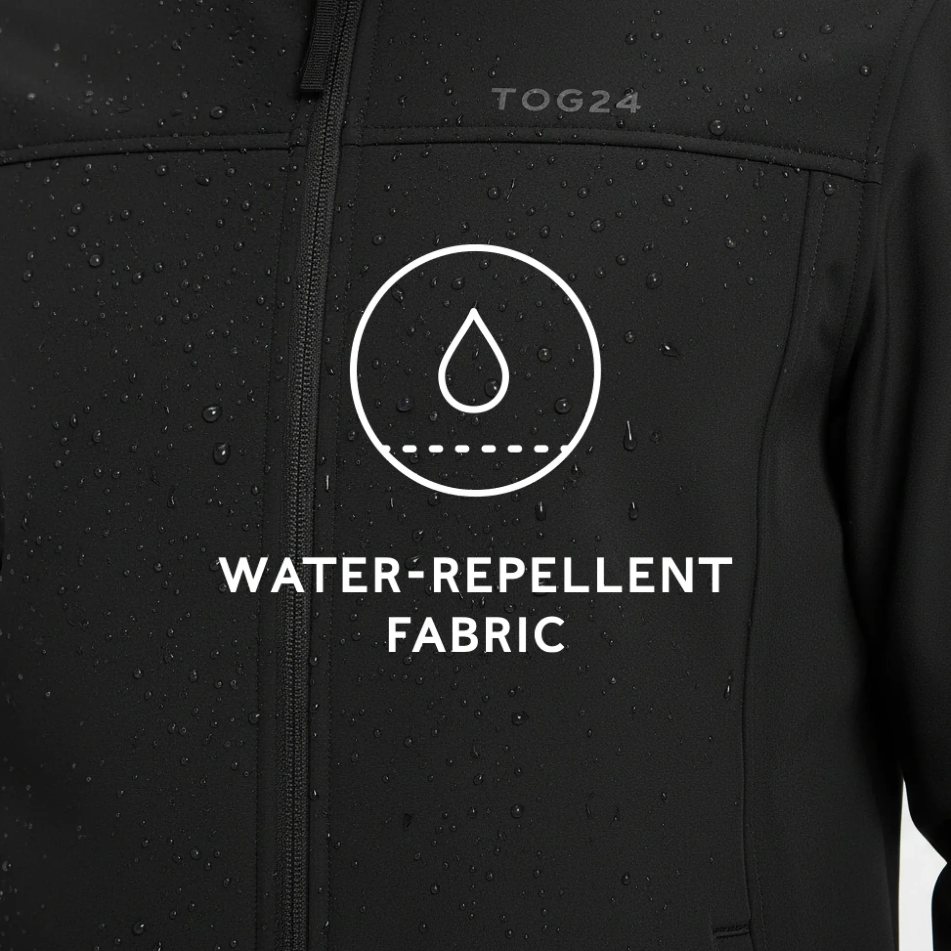 Feizor Mens Shower Resistant Softshell Hooded Jacket - Black