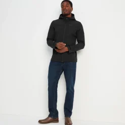 Feizor Mens Shower Resistant Softshell Hooded Jacket - Black