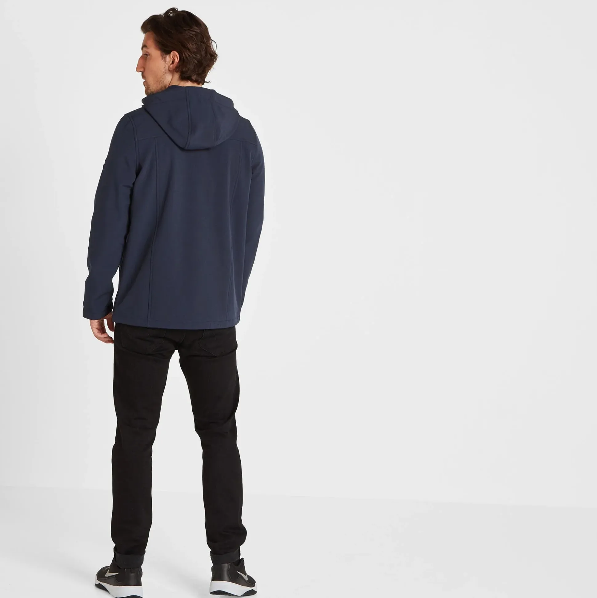 Feizor Mens Shower Resistant Softshell Hooded Jacket - Navy