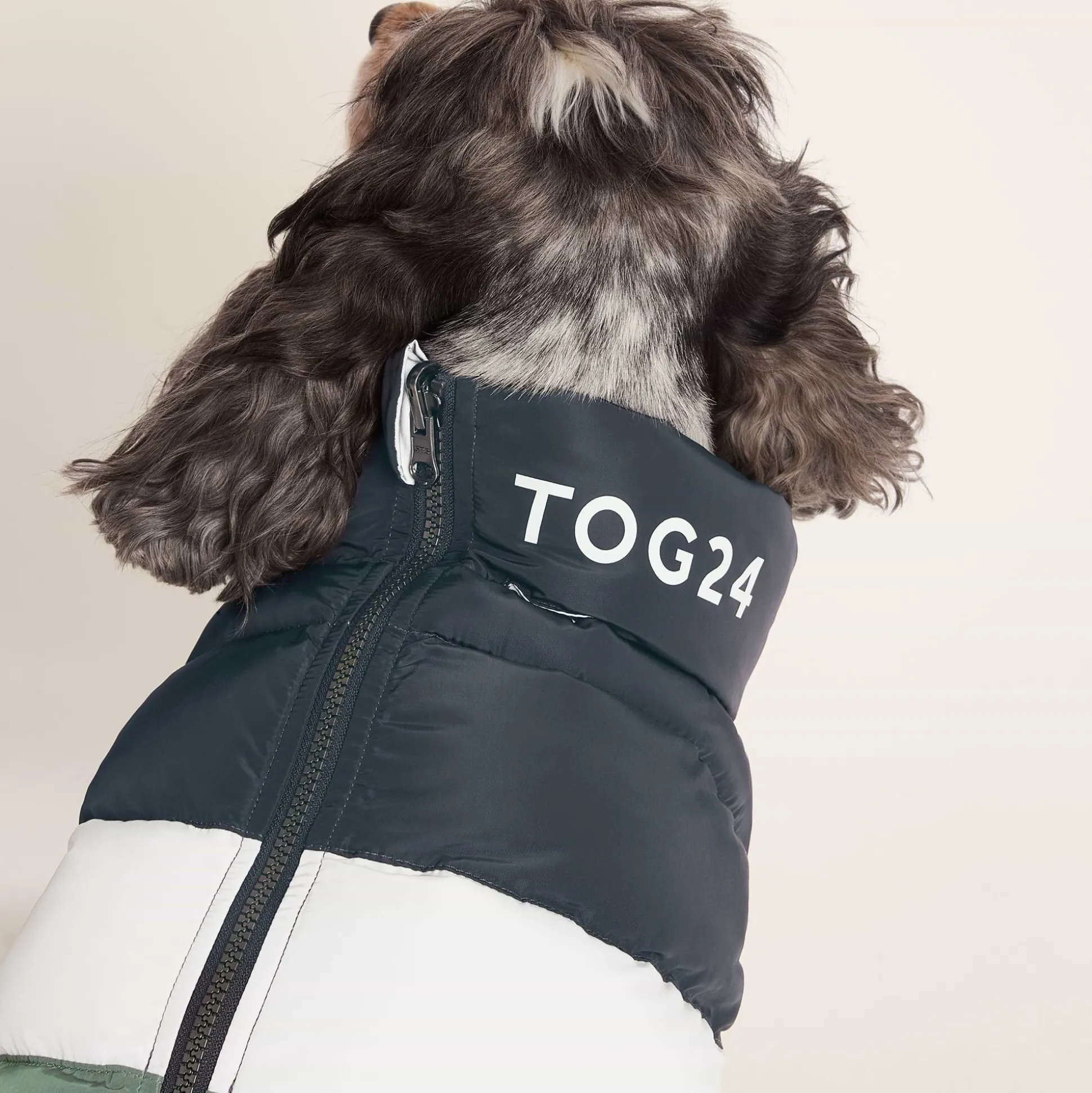Fetch Padded Dog Coat M - Dark Indigo/Vanilla/Light Forest