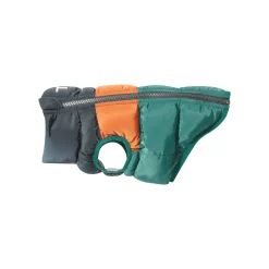 Fetch Padded Dog Coat XS - Dark Indigo/Mahogany Orange/Dark Turquoise