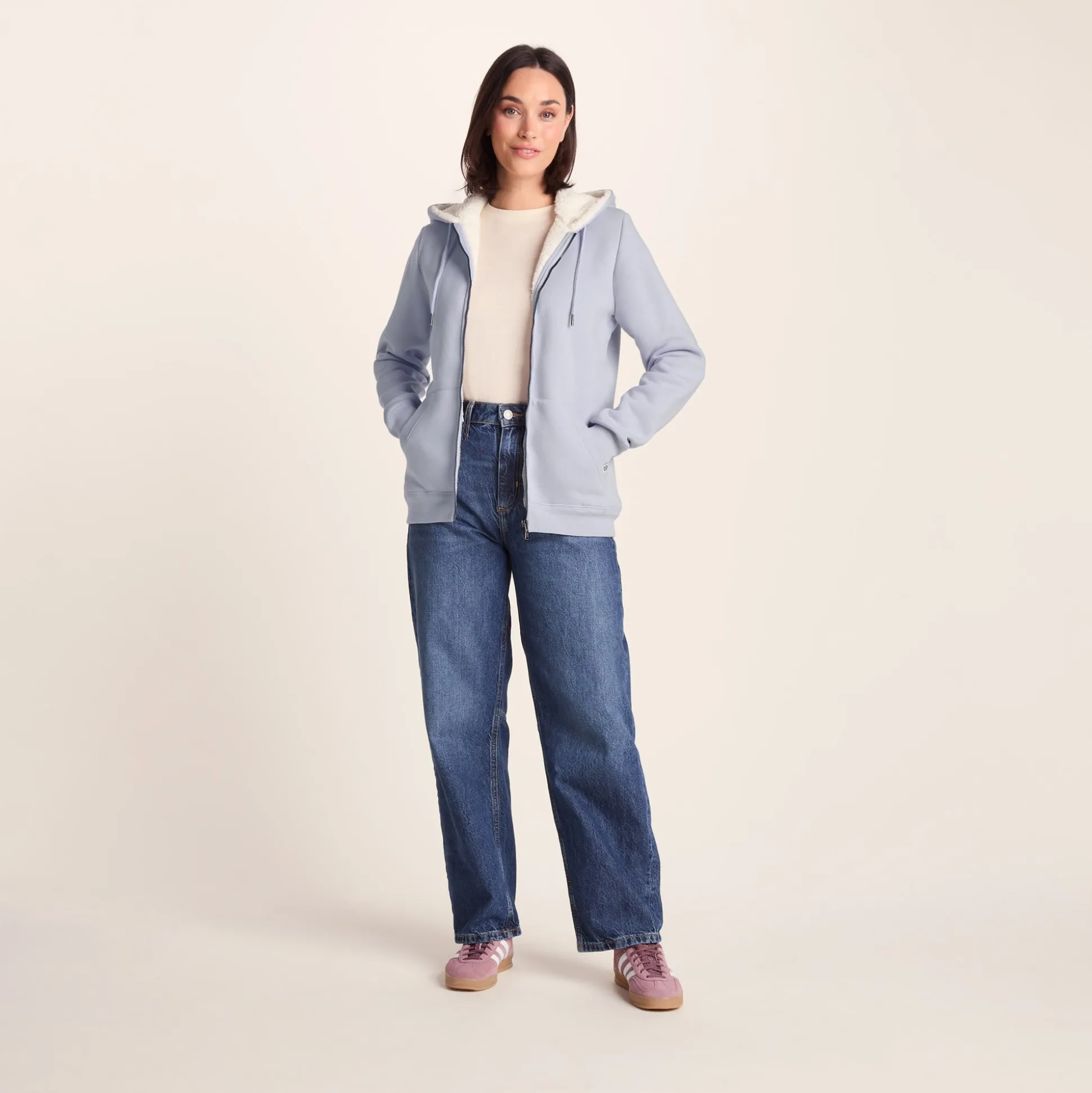 Finch Womens Supersoft Sherpa Fleece Lined Hoody - Pale Lilac