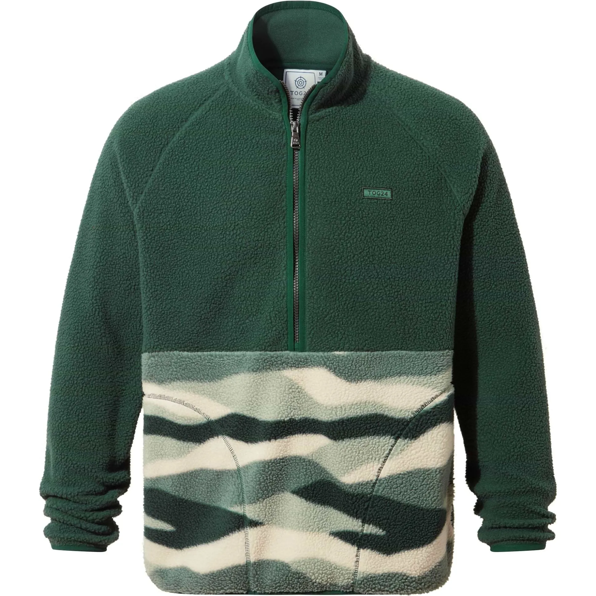 Flaxley Mens Sherpa Fleece - Racing Green Landscape Print
