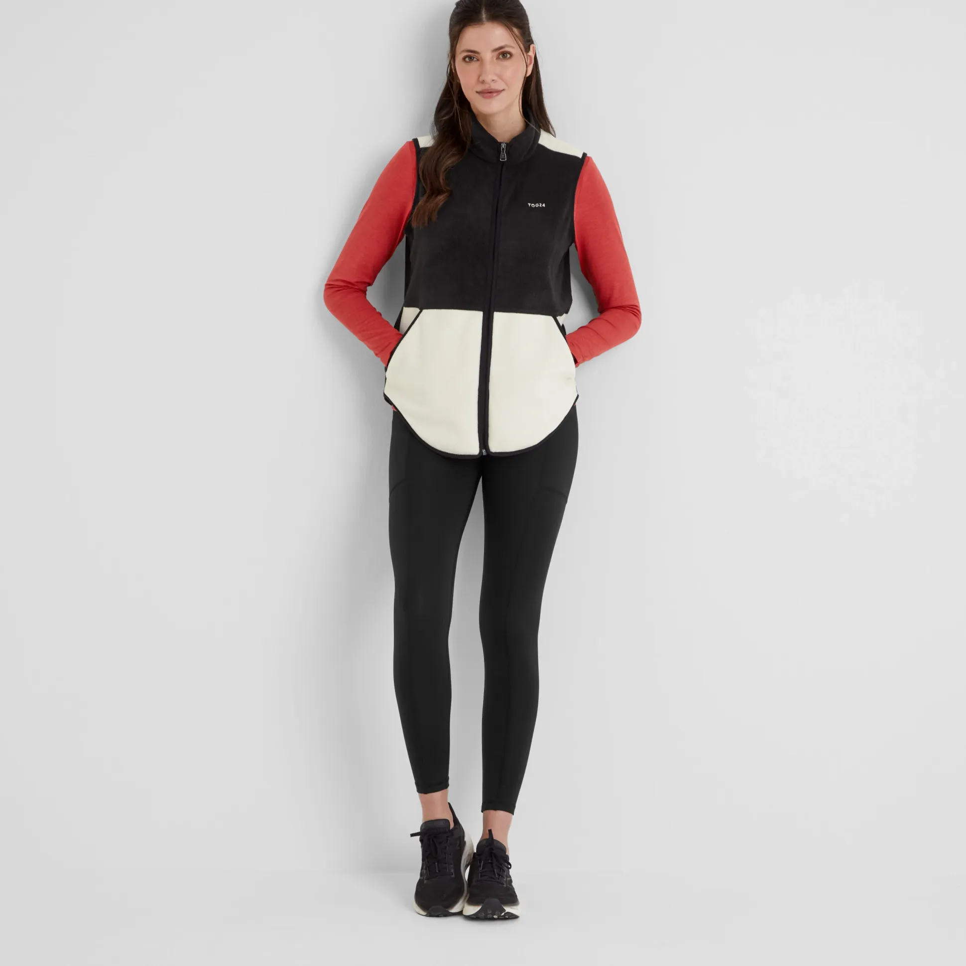 Fordley Womens Microfleece Gilet - Black/Vanilla