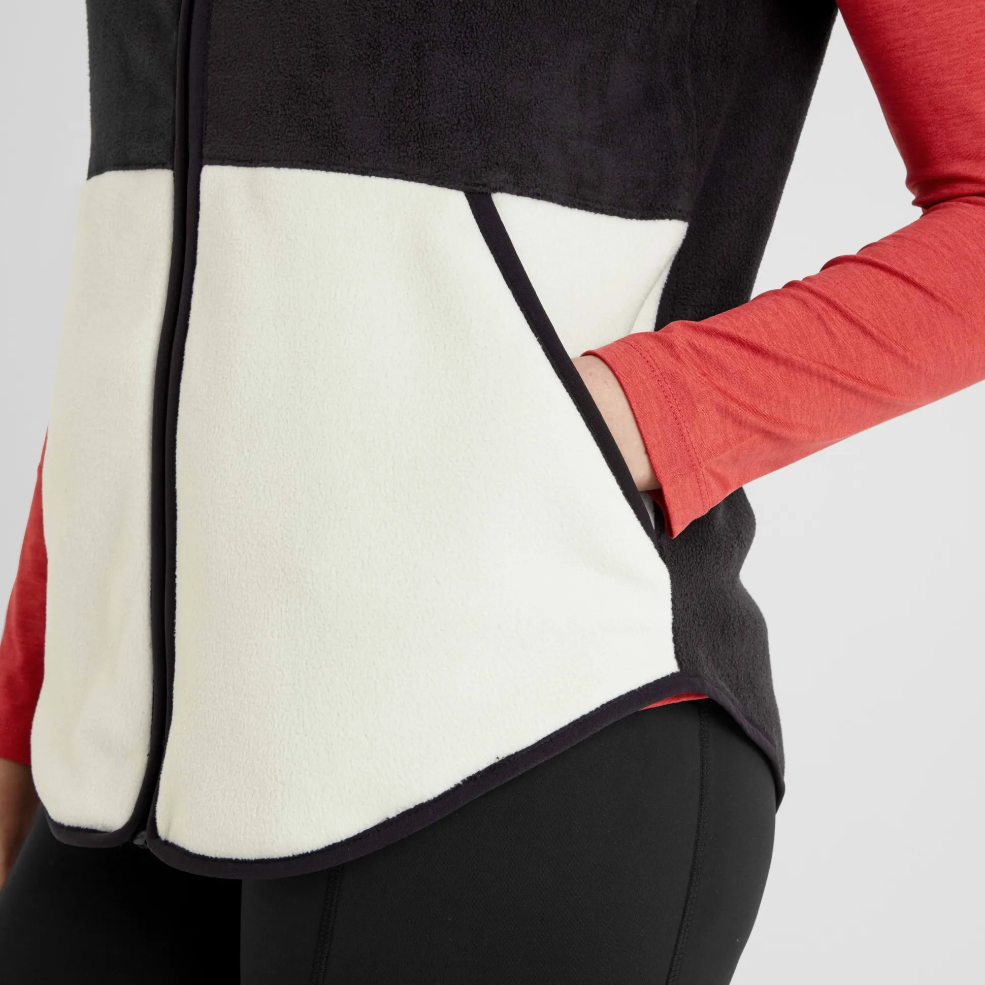 Fordley Womens Microfleece Gilet - Black/Vanilla