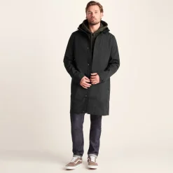 Glenton Mens Long Waterproof Jacket - Black