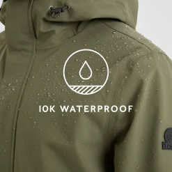 Glenton Mens Long Waterproof Jacket - Moss Green