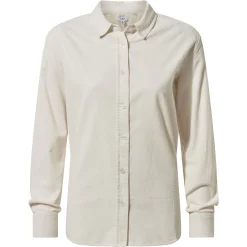 Harby Womens Long Sleeve Lightweight Corduroy Shirt - Vanilla