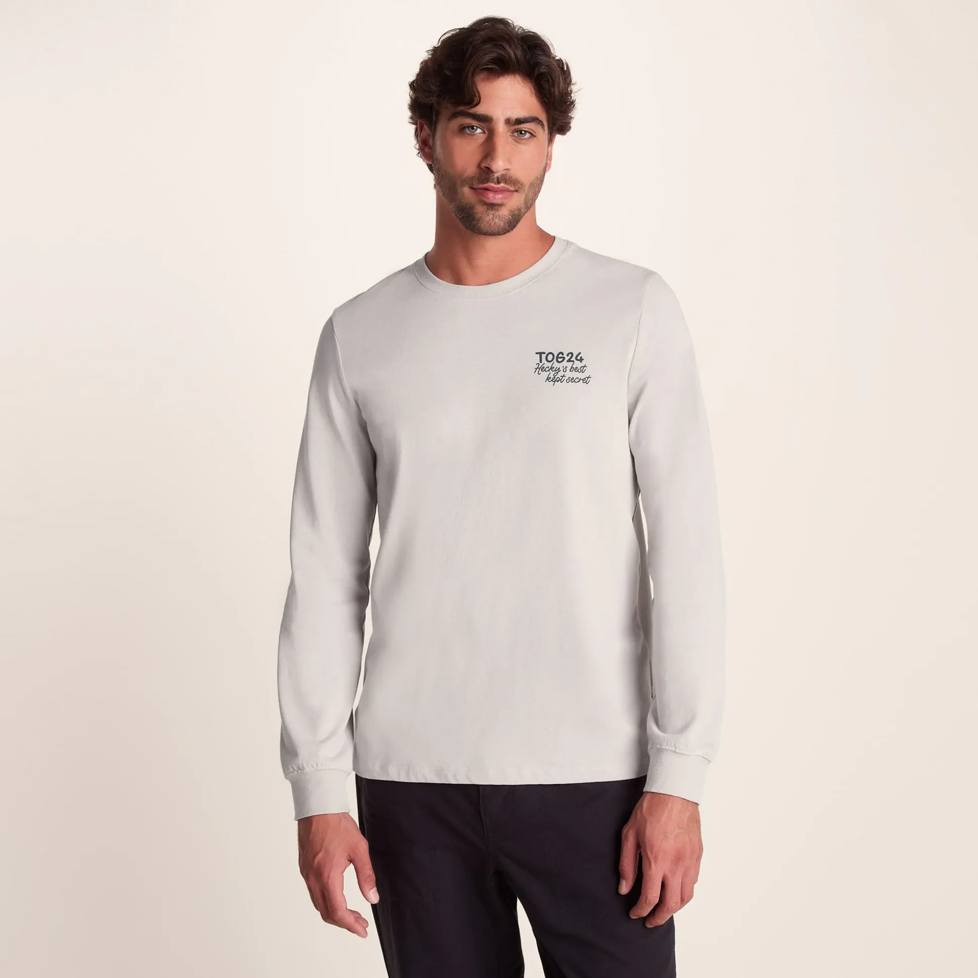 Hecky Mens Long Sleeve T-Shirt - Raincloud