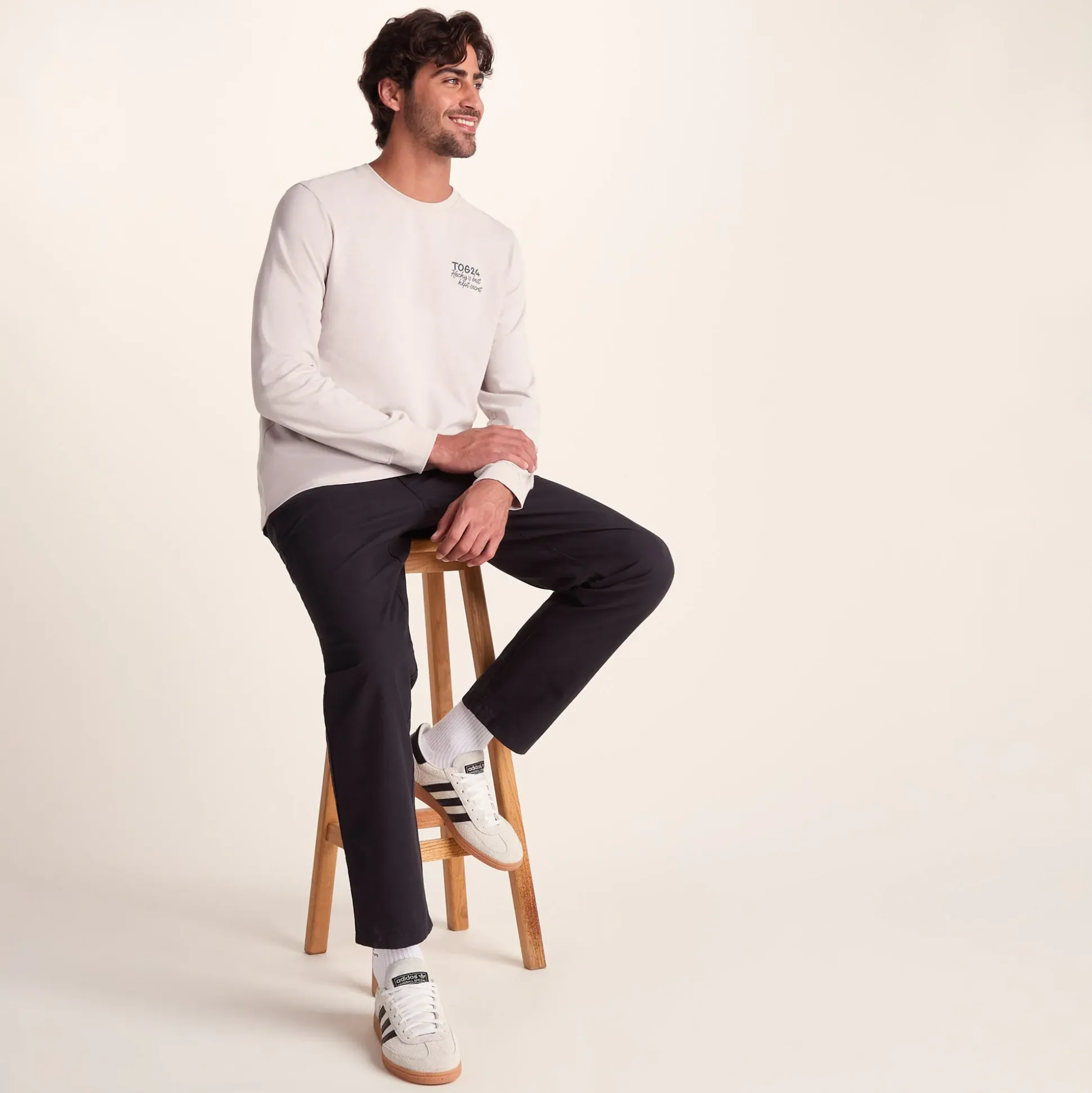 Hecky Mens Long Sleeve T-Shirt - Raincloud