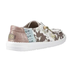 HEYDUDE Wendy Disco Cow Womens Shoes - Tan