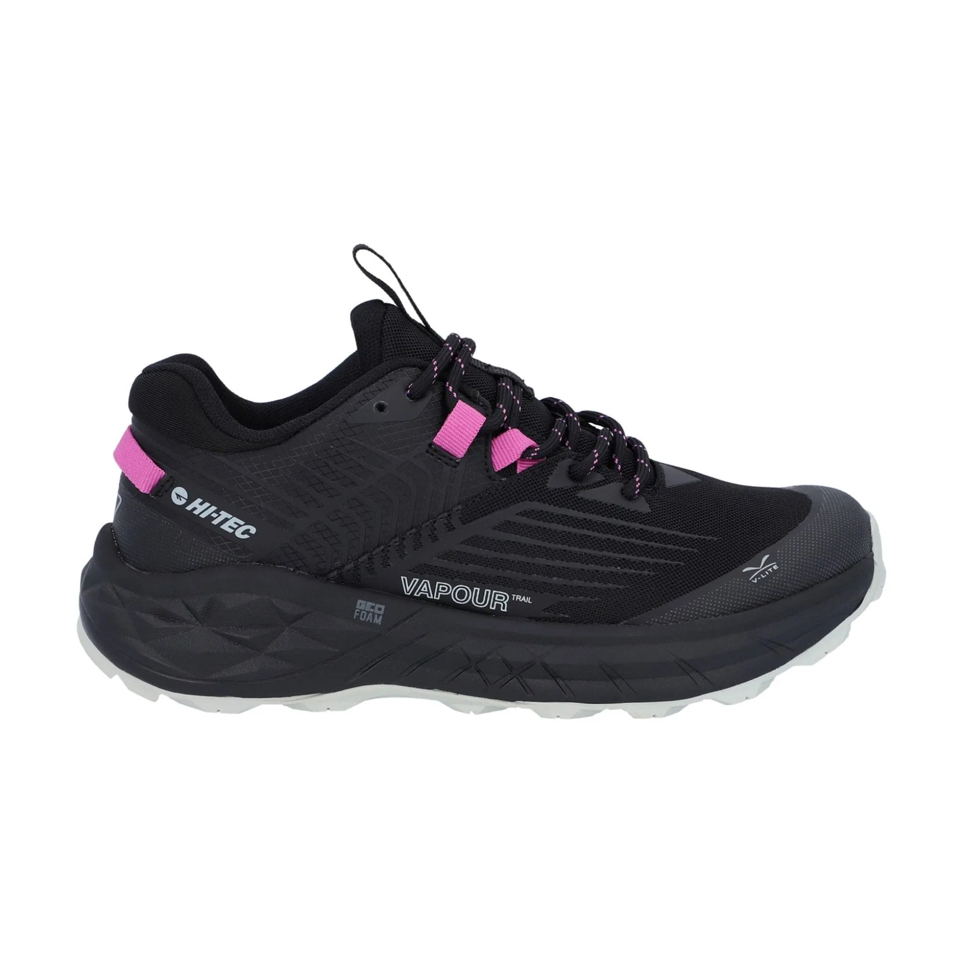 Hi-Tec Fuse Trail Low Womens Trainers - Black/Cool Grey/Cyclamen