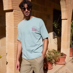 Hop Mens Relaxed Fit Premium Supersoft Hattie Clark T-Shirt - Summer Sky