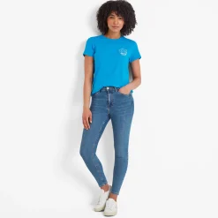 Ireland Womens 100% Cotton T-Shirt - Azure Blue