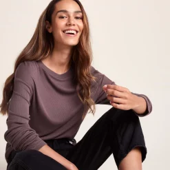 Jemma Womens Long Sleeve Supersoft T-Shirt - Dark Mauve