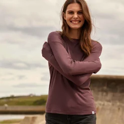 Jemma Womens Long Sleeve Supersoft T-Shirt - Dark Mauve