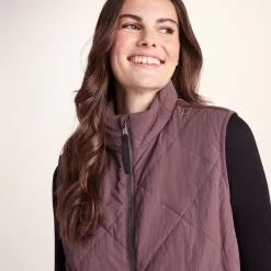 Juni Womens Relaxed Fit Shower Resistant Insulated Gilet - Dark Mauve