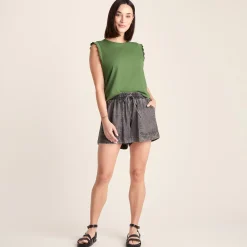 Katie Womens 100% Cotton Supersoft Vest - Dark Matcha