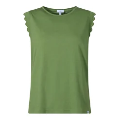Katie Womens 100% Cotton Supersoft Vest - Dark Matcha
