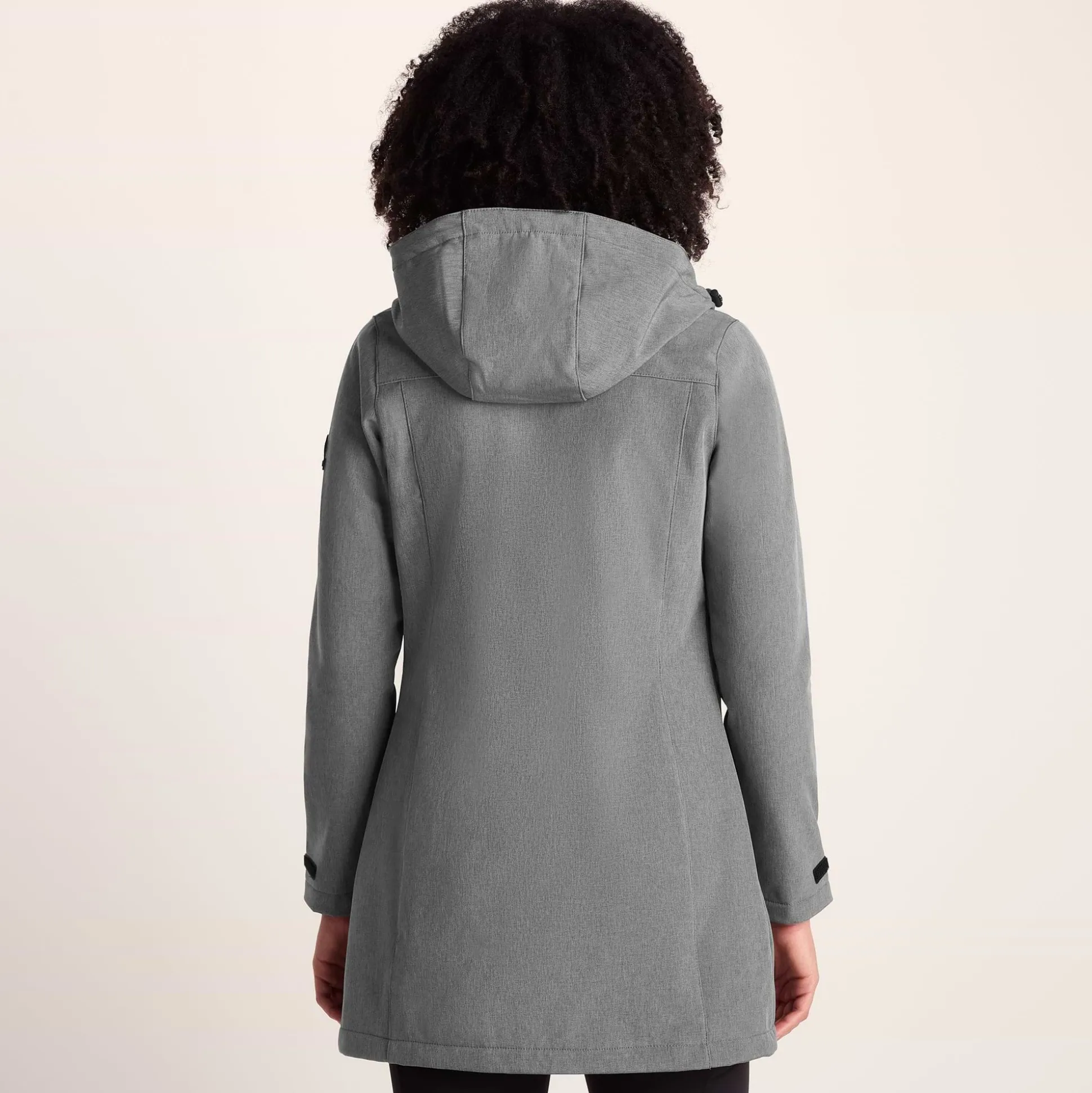Keld Womens Long Shower Resistant Hooded Softshell Jacket - Dark Grey