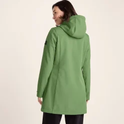 Keld Womens Long Shower Resistant Hooded Softshell Jacket - Dark Matcha