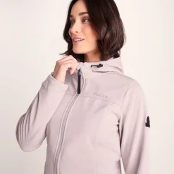 Keld Womens Long Shower Resistant Hooded Softshell Jacket - Dusky Pink