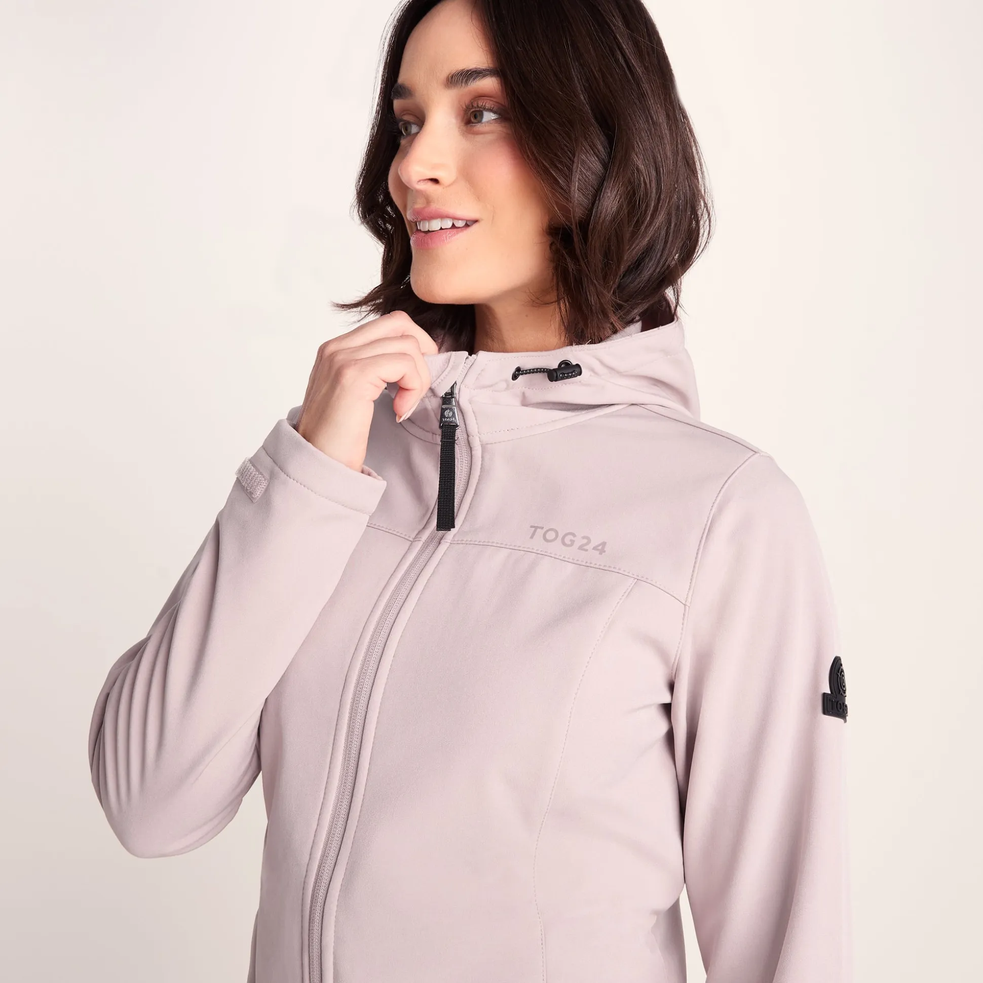 Keld Womens Long Shower Resistant Hooded Softshell Jacket - Dusky Pink