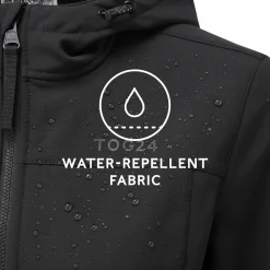 Keld Womens Shower Resistant Hooded Softshell Jacket - Black