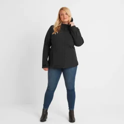 Keld Womens Shower Resistant Hooded Softshell Jacket - Black
