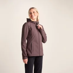 Keld Womens Shower Resistant Hooded Softshell Jacket - Dark Mauve