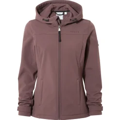 Keld Womens Shower Resistant Hooded Softshell Jacket - Dark Mauve