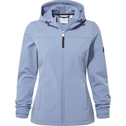 Keld Womens Shower Resistant Hooded Softshell Jacket - Misty Blue